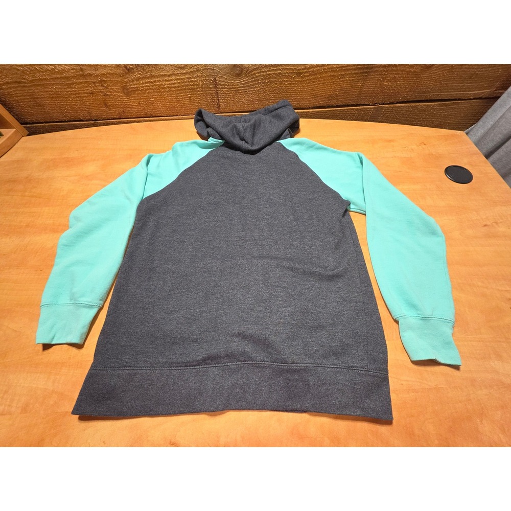 Prairie Mountain Yellowstone National Park Hoodie Gray Mint Green Womens Large - Picture 2 of 7